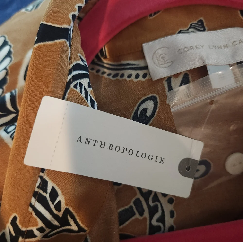 Brown Patterned Button-Up Shirt Dress - Picture 8 of 8